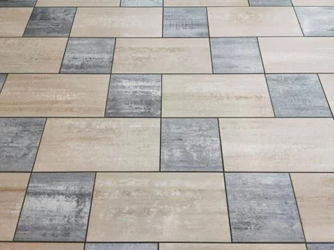 Decorative square and rectangular floor tiles 스톡 사진