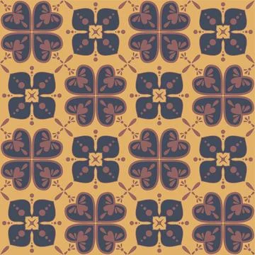 Decorative square shaped ceramic tiles, trendy beige brown brick dark color.. Ilustración de archivo
