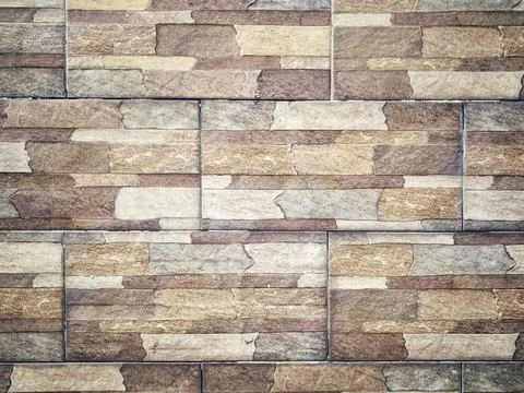 Decorative Stacked Stone Wall Texture Background Stock Photos