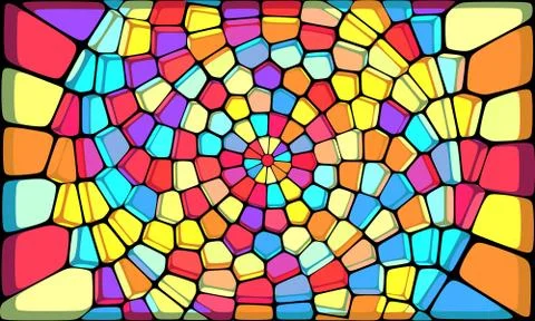 Decorative stained glass pattern for design poster, banner, cover. Stock-Illustration