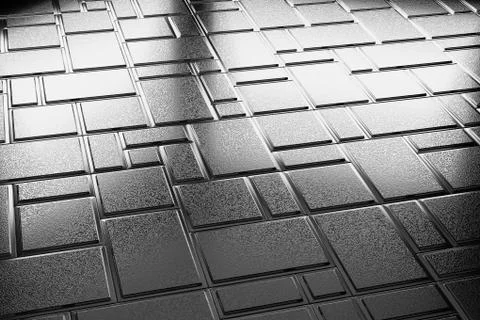 Decorative steel flooring with rectangular plates Stock Illustration