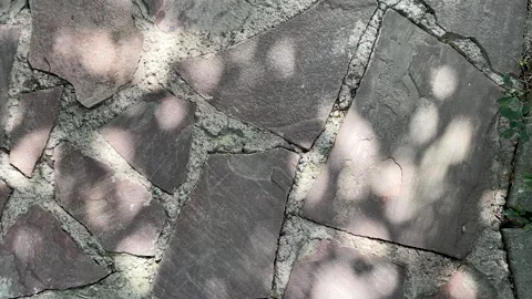Decorative stone floor texture on the terrace Stock Footage 256027954