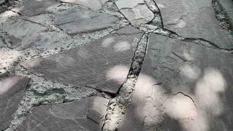 Decorative stone floor texture on the terrace Stock Footage 262862292