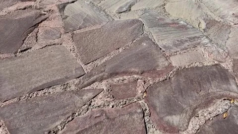 Decorative stone floor texture on the terrace Stock Footage 264160061
