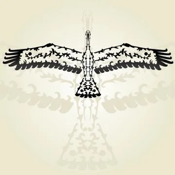 Decorative stork Stock Illustration