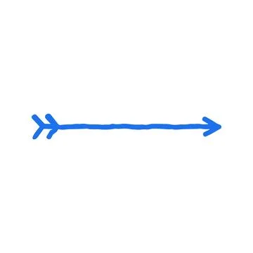 Decorative Straight Arrow Pointer Hand Drawn Vector Illustration Stockillustratie