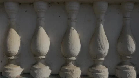 The  decorative stucco work in the form of columns. Time Lapse. Video stock 171148054