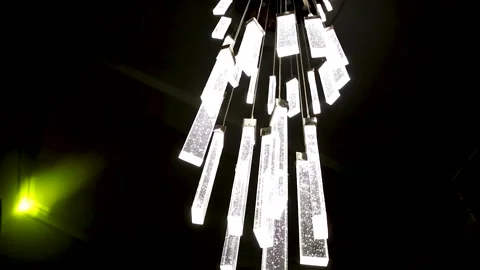 Decorative stylish ceiling lamp in the restaurant. Stock Footage 186534626