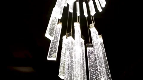 Decorative stylish ceiling lamp in the restaurant. Stock Footage 186534911