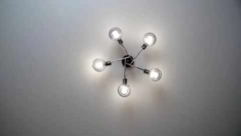 Decorative stylish ceiling lamp in the restaurant. Stock Footage 249009670