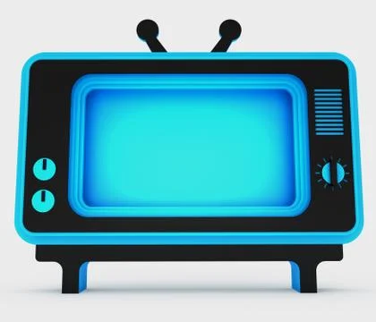 Decorative stylization of retro TV. 3D illustration Stock Illustration