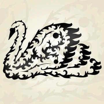 Decorative swan Stock Illustration