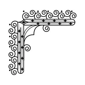 Decorative swirl border ornament - Vector Stock Illustration