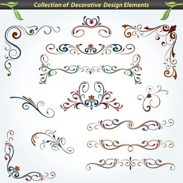 Decorative Swirl Design Elements Collection Stock Illustration