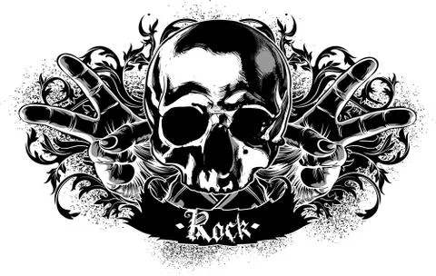 Decorative symbol of rock Stock Illustration