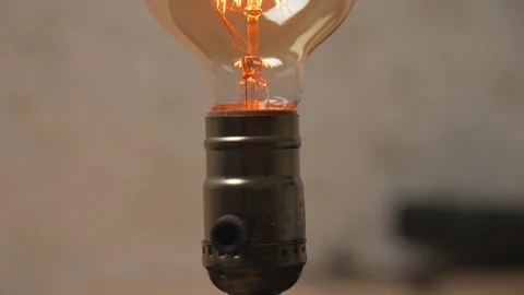 Decorative table lamp, light, style, design, desktop lamp, base of the lamp, ret Stock Footage 232612614