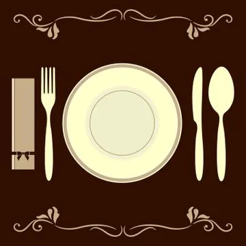 Decorative table set Stock Illustration