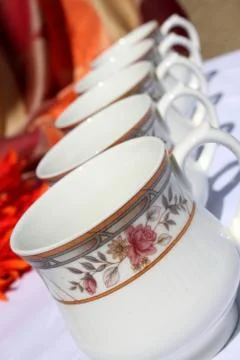 Decorative tea cups Stock Photos
