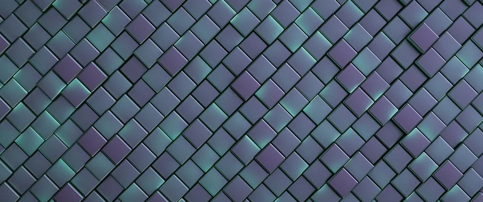 Decorative technological background. Lots of glowing rectangular cells. Full Stock Illustration