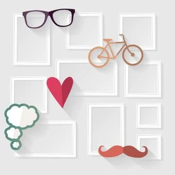 Decorative template frame Stock Illustration