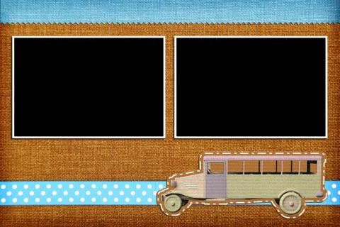 Decorative template with photo frames. Scrapbook, photobook concept イラスト素材