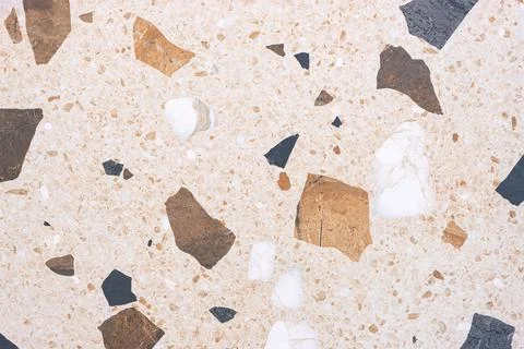 Decorative Terrazzo Pattern Tile For Flooring, Colorful Mosaic Tile Design Stock Photos