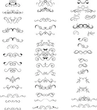 Decorative text dividers design elements set Stock Illustration