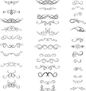 Decorative text dividers design elements set Stock Illustration