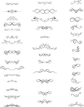 Decorative text dividers design elements set Stock Illustration