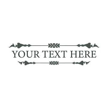 Decorative text or title frame isolated on white color background. Classic .. Illustrazione stock