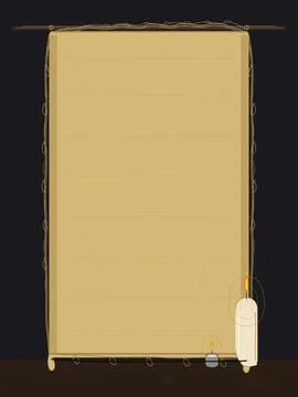 Decorative text template (Page) with a candle at bottom right Stock Illustration