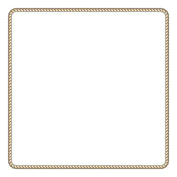 Decorative thread frame. Square rope border in nautical style Stock Illustration