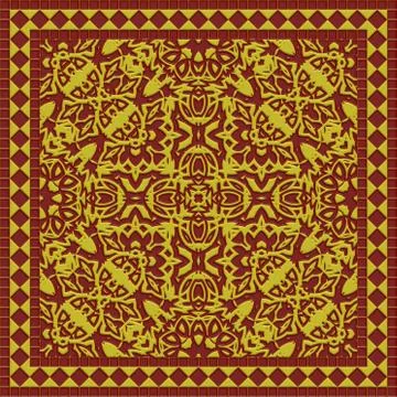 Decorative tile generated texture Stock Illustration