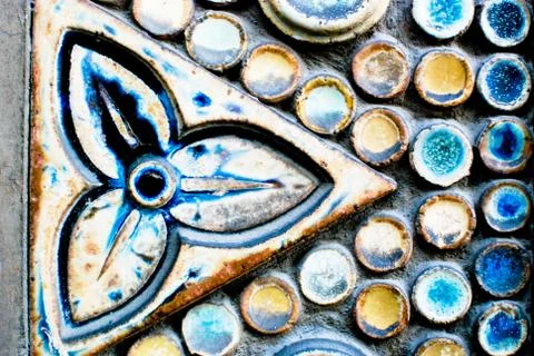 Decorative Tile Macro in Paris 스톡 사진