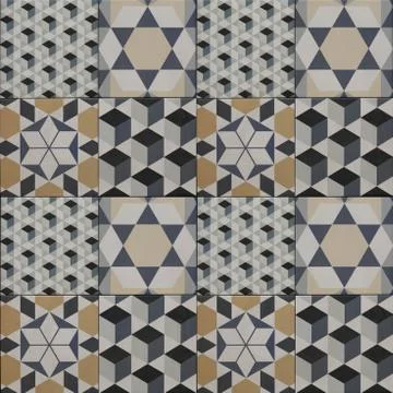 Decorative tile pattern , geometric patchwork design Stock Photos