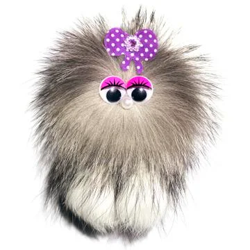 Decorative toy fur isolated on white background Stock Photos
