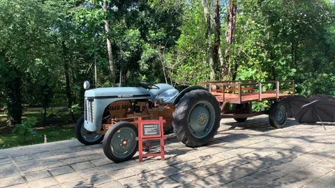 Decorative tractor in Sri Lanka Video stock 174678106
