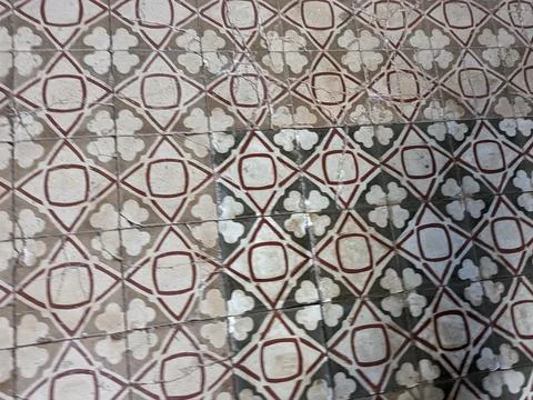 Decorative traditional ceramic tile pattern in Tenerife, Canary Islands, Spain Stock Photos