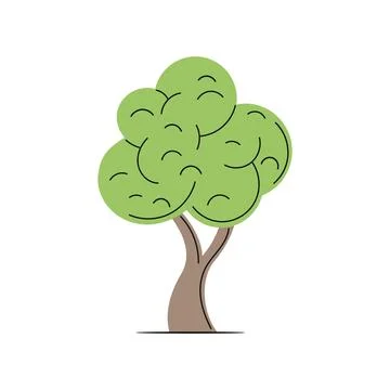 Decorative tree with green foliage Stock Illustration