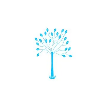 Decorative tree icon flat. Stock Illustration