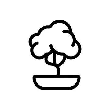 Decorative tree icon vector. Isolated contour symbol illustration Stock Illustration