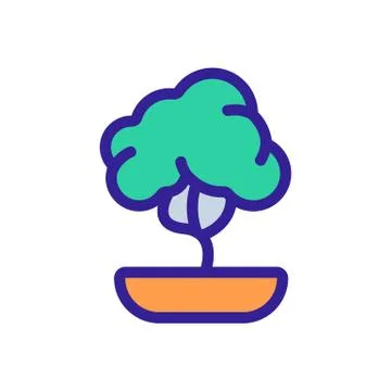 Decorative tree icon vector. Isolated contour symbol illustration 스톡 일러스트