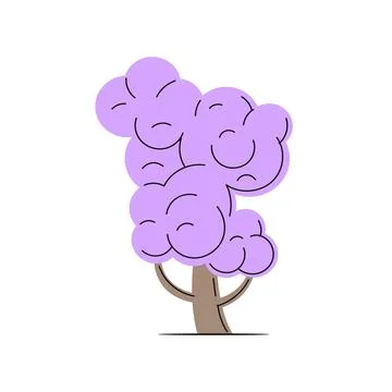 Decorative tree with violet foliage Stock Illustration