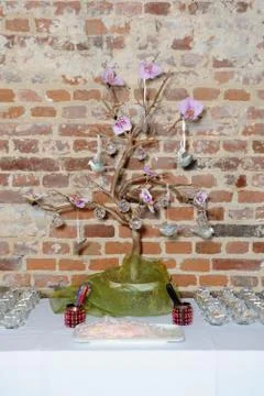 Decorative tree at wedding Stock Photos