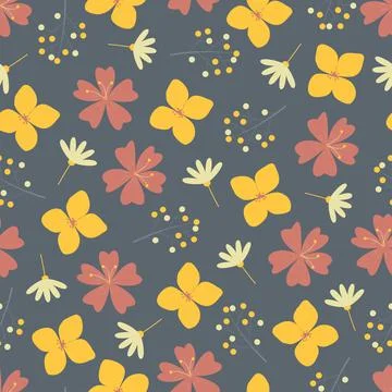 Decorative trendy floral seamless pattern design. Repeat texture. Stock Illustration