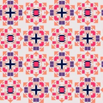 Decorative tribal geometric seamless pattern. Stock Illustration