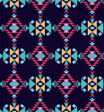 Decorative tribal geometric seamless pattern. Stock Illustration