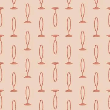 Decorative trick seamless doodle pattern in pink colors with little circus ri Stock Illustration