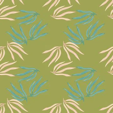 Decorative tropical leaves semless pattern. Abstract summer tropic leaf. Exot Illustrazione stock