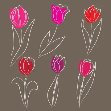 Decorative tulips Stock Illustration